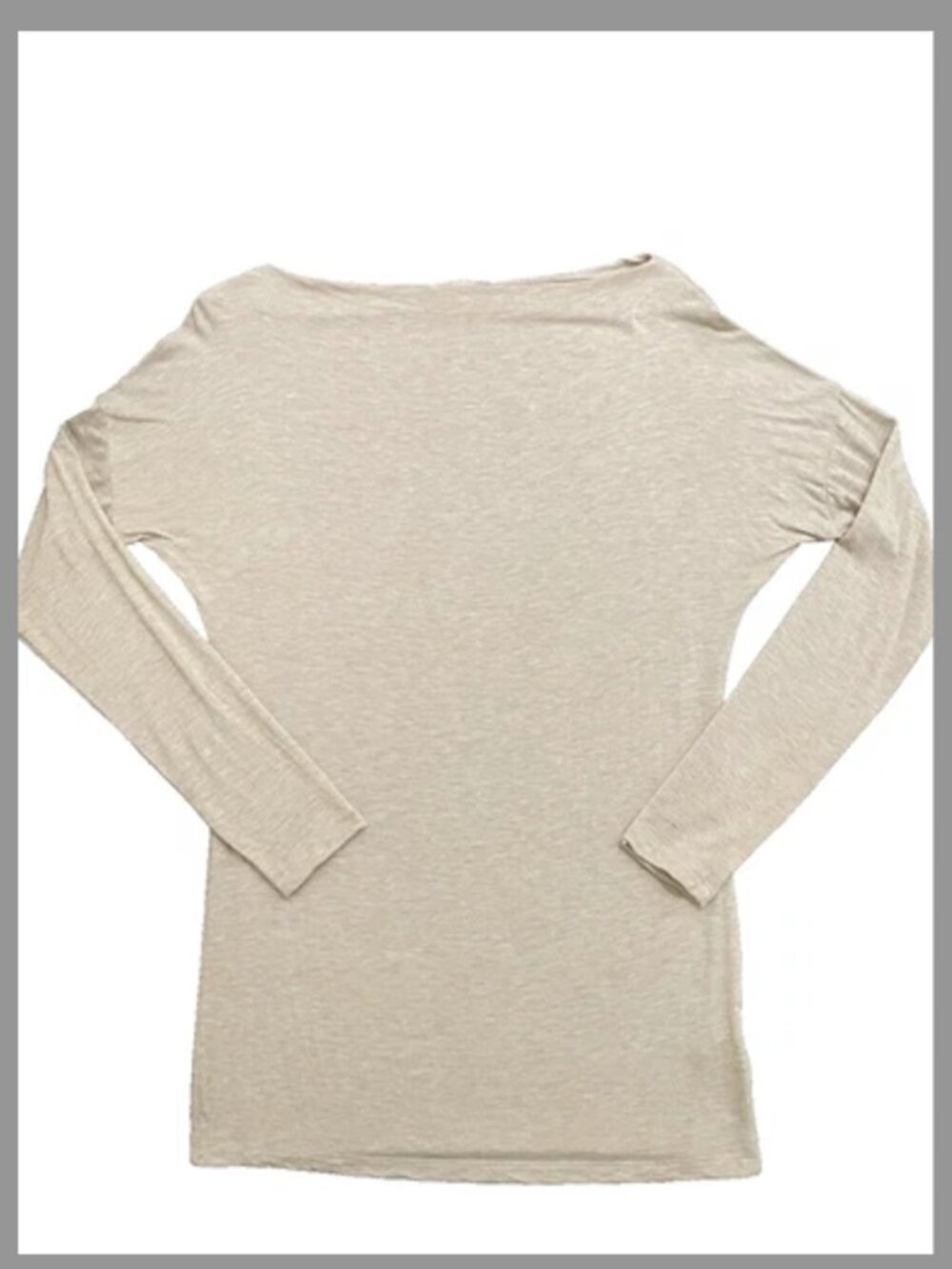 Joan Vass Studio Beige Boat Neck Knit Top Size S